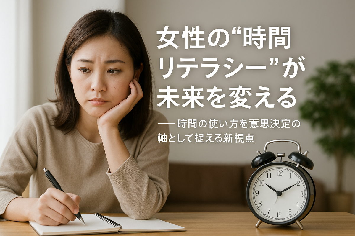 女性の“時間リテラシー”が未来を変える  ――時間の使い方を意思決定の軸として捉える新視点